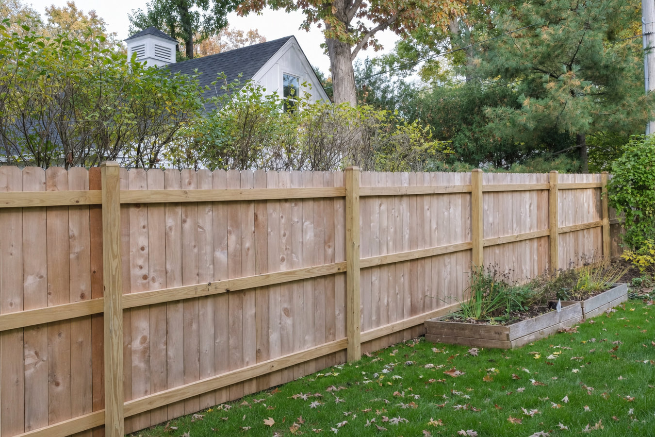 Wood and privacy fence installation